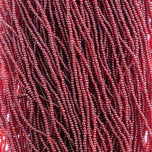 13/0 Charlotte Cut Preciosa (Czech) Bead Transparent Dark Red Strung