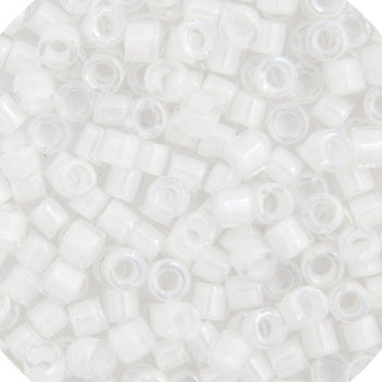 Delica 11/0 RD #0066 White  AB Lined-Dyed 5.2g Vial
