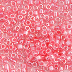 Delica 11/0 RD #0236 Crystal Rose Ceylon Lined-Dyed 5.2g Vial