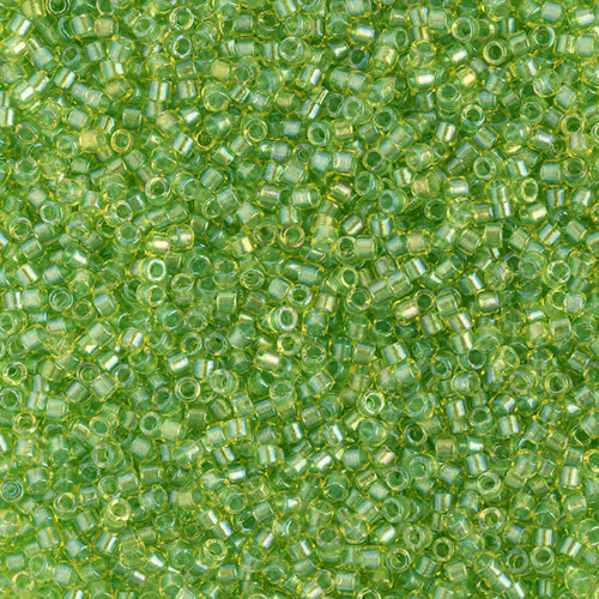 Delica 11/0 RD #2376 Fancy Lined Lime 5.2g Vial