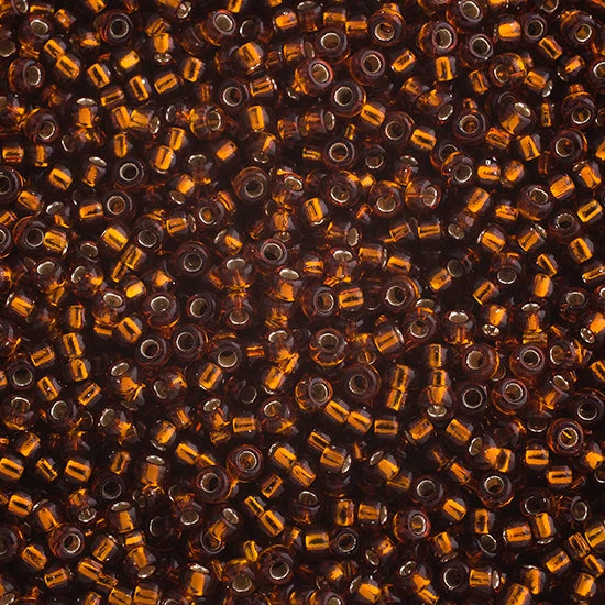 15/0 Miyuki Seed Bead Light Topaz Silver Lined #0005LV