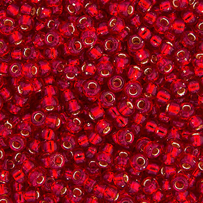 15/0 Miyuki Seed Beads Ruby Silverlined #0011