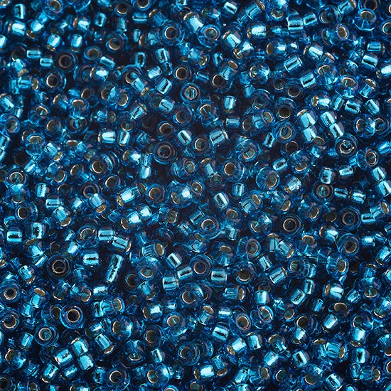 15/0 Miyuki Seed Bead Dark Turquoise Silver Lined #0025