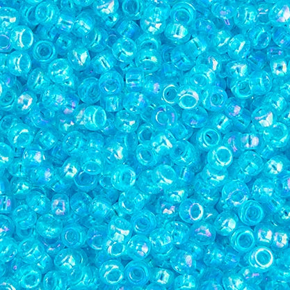 15/0 Miyuki Seed Beads Dark Aqua Transparent AB #0260