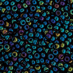 15/0 Miyuki Seed Beads Blue Opaque Iris #0452