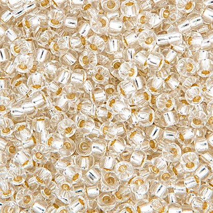 15/0 Miyuki Seed Bead Crystal Silver Lined #0001