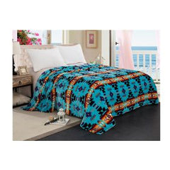 Silk Touch One-Ply Queen Blanket – Navajo Print (80" × 80")