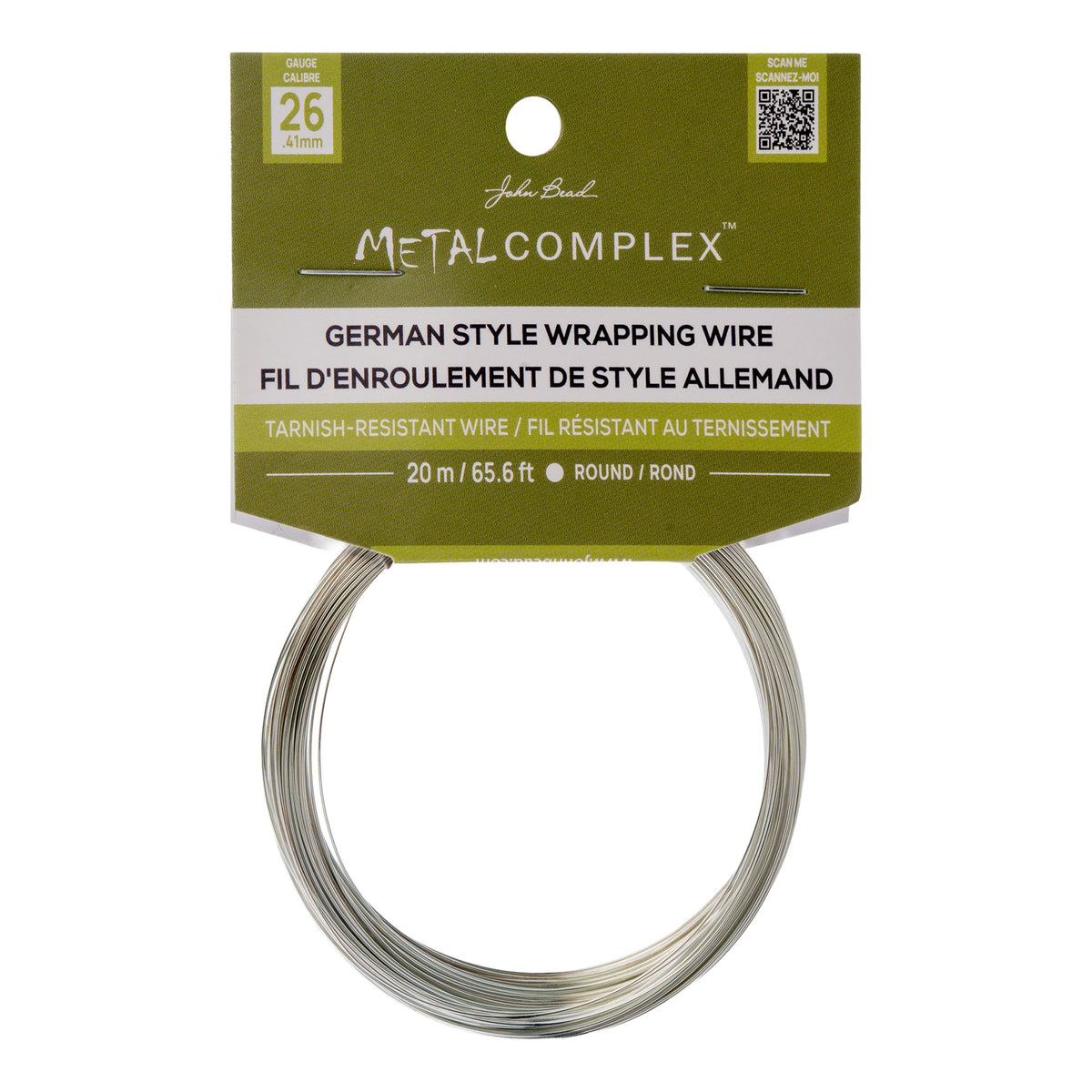 Metal Complex German Style Wire – No-Tarnish Round 26GA (0.41mm)