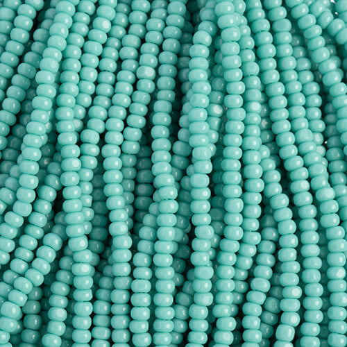 11/0 Charlotte Cut Preciosa Bead Opaque Turquoise Strung