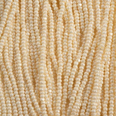 11/0 Charlotte Cut Preciosa Bead Opaque Pearl Eggshell Strung