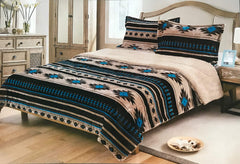 King Size Sherpa Lined 3-Piece Blanket Set