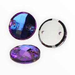 10mm Circular Mesh Crystal AB Glass Sewing Stones (Sold in Pairs)