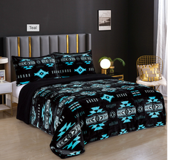 Neon Collection Cloud Reversible Queen Blanket Black-Neon