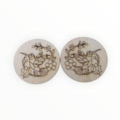 29mm Wood Burned Cabs Hummingbird