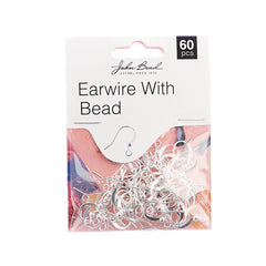 Must Have Findings – Earwire with Bead Silver (60 pcs)