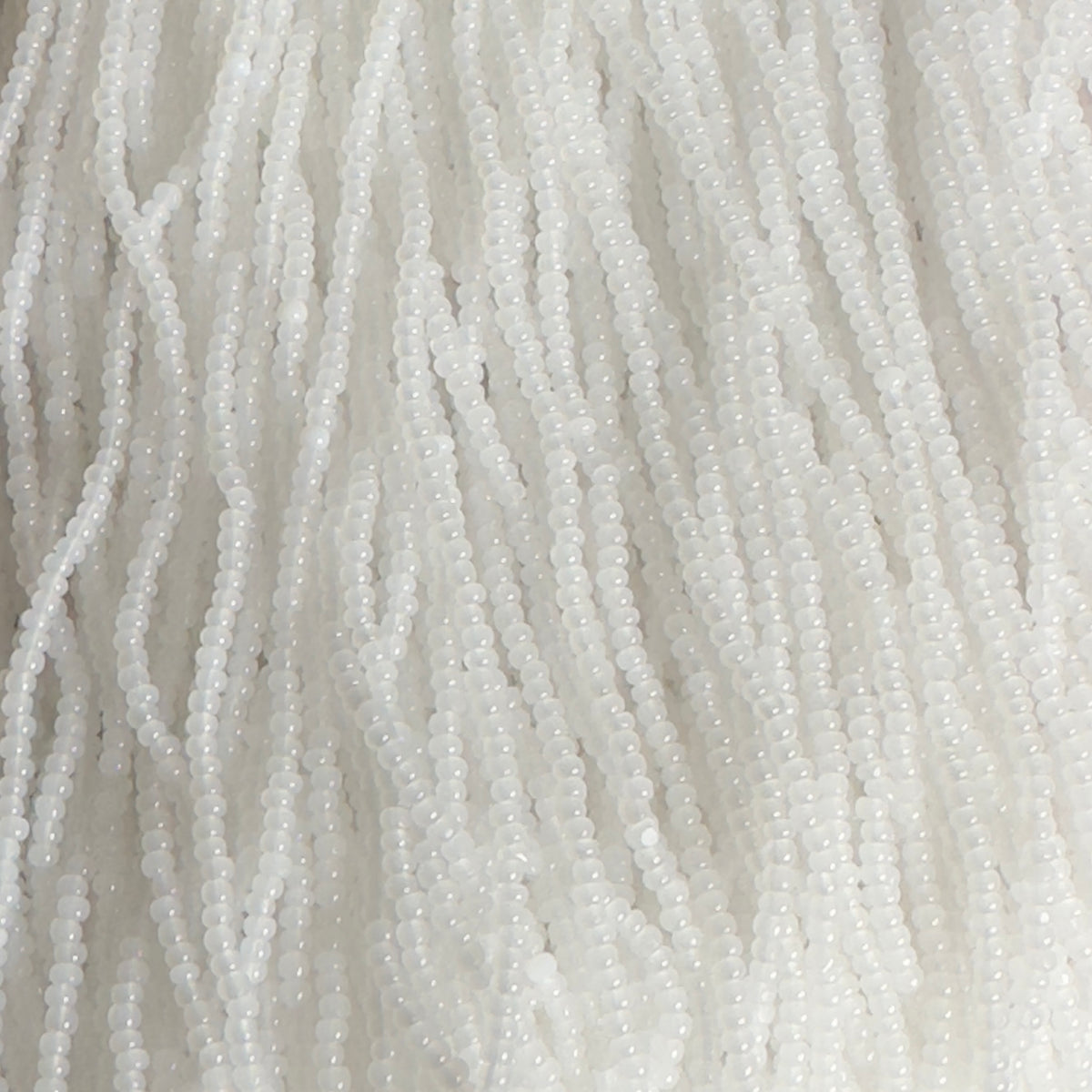 13/0 Charlotte Cut Preciosa (Czech) Bead Opaque White Opal Strung