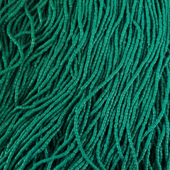 3-Cut 9/0 Czech Seed Bead Opaque Dark Green, 22g Bag or Strung