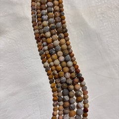 Frosted Crazy Lace Agate 6mm