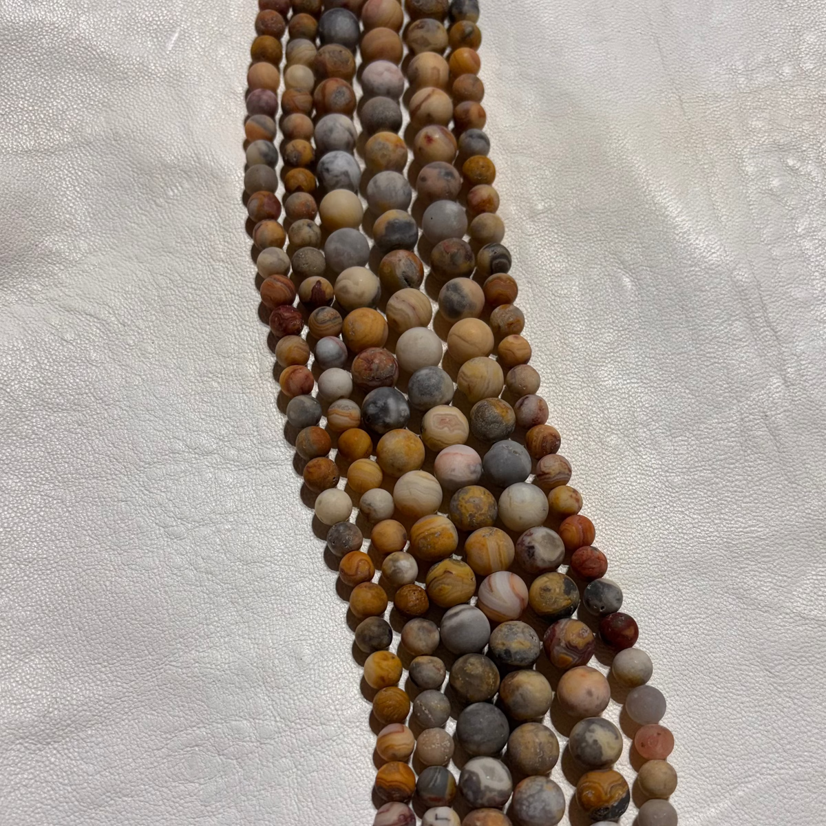 Frosted Crazy Lace Agate 8mm