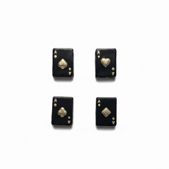 Baby Bear Gifts Specialty Cabochons - Ace Cards Black & Gold 15x25 mm