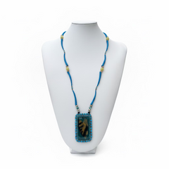 Silas - Dentalium & Lemon Jade w/ Resin Butterfly Wing Pendant