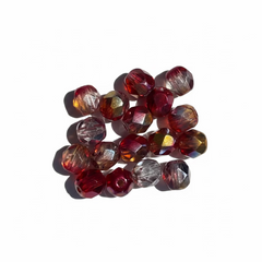 6MM Topaz Crystal Rose Fire Polished Czech Bead, Approx. 100 Beads