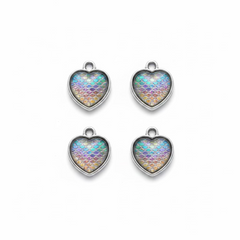 Mermaid Scale Heart Charms