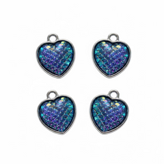 Mermaid Scale Heart Charms