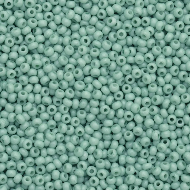 10/0 Preciosa Seed Beads Solgel Chalk Green