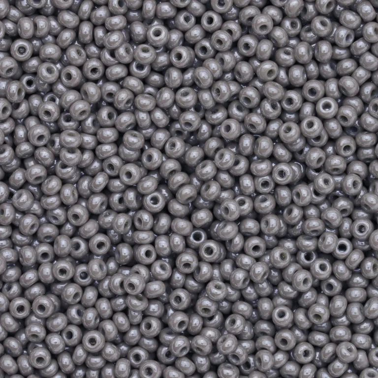 10/0 Preciosa Seed Beads Opaque Grey Luster