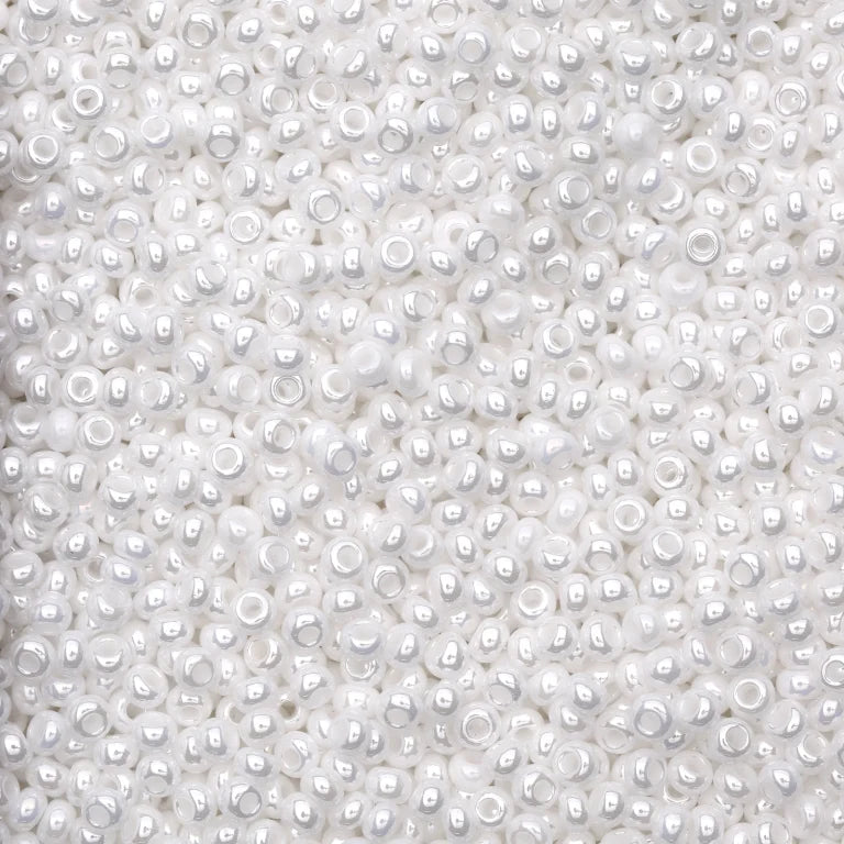 10/0 Preciosa Seed Beads Opaque White Luster