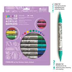 Dual-Tip Acrylic Felt Markers – Set of 12