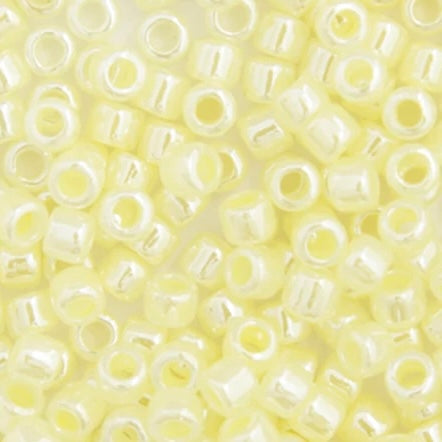 Delica 11/0 RD #0232 Pale Yellow Ceylon Lined-Dyed 5.2g Vial