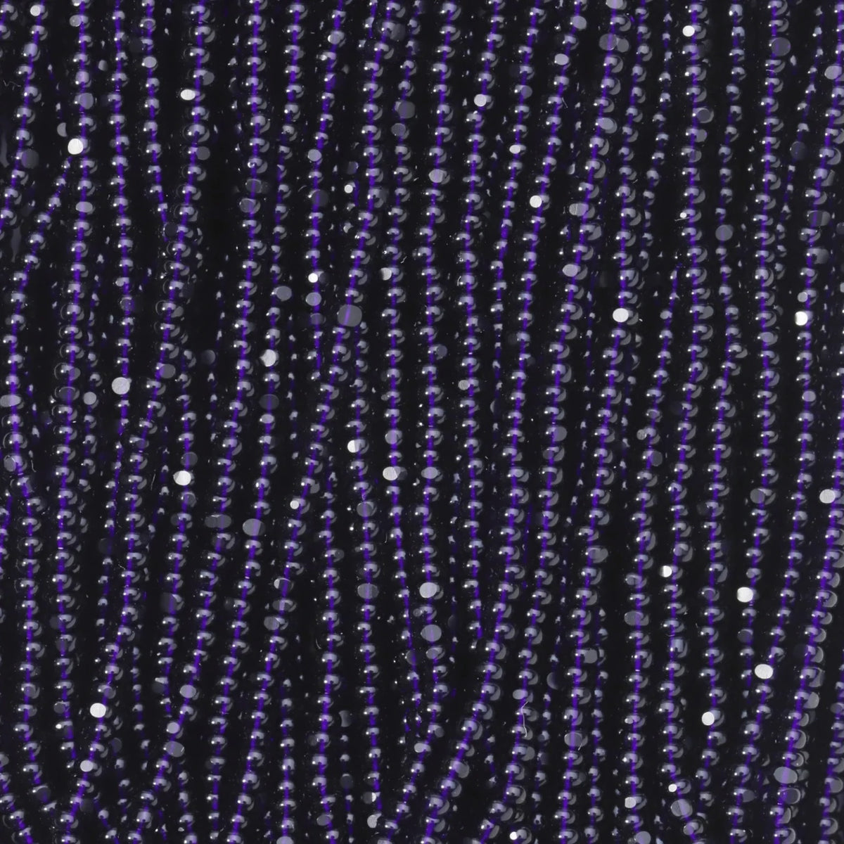 13/0 Charlotte Cut Preciosa (Czech) Bead Transparent Dark Sapphire Strung