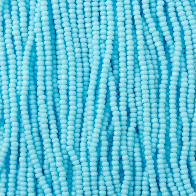 11/0 Charlotte Cut Preciosa Bead Opaque Light Blue Turquoise Strung