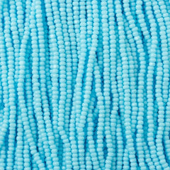 11/0 Charlotte Cut Preciosa Bead Opaque Light Blue Turquoise Strung