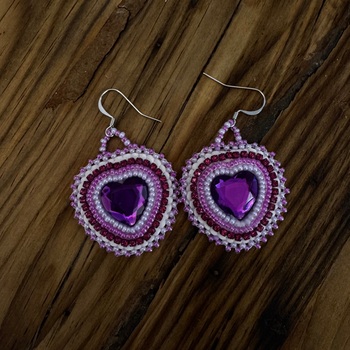 Nora Labillois Earrings Light Purple Heart