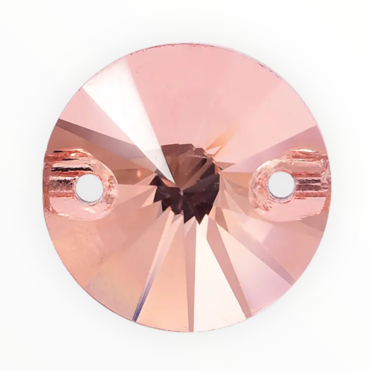 12mm Light Peach Round AAAAA Glass Crystal, Sew On Gems, Sold in Pairs