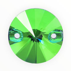 12mm Light Peridot Round AAAAA Glass Crystal, Sew On Gems, Sold in Pairs