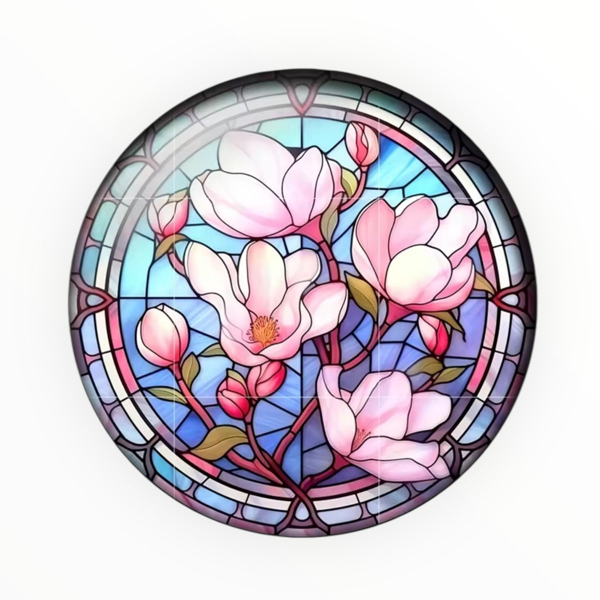 20mm Pink Magnolia Glass Gems – Glue-On (Pair)