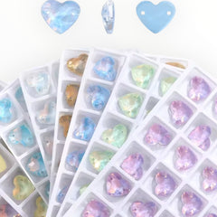 14x16mm Mocha Strass Fancy Glass Heart Crystal