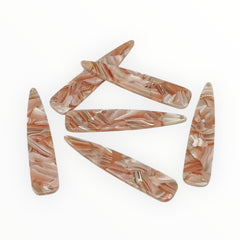 12×54 mm Marbled Long Teardrop, One-Hole Sew-On Acrylic Resin Gem (Sold in Pairs)