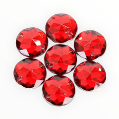 14mm Glitter Acrylic Sew-On Rhinestones – Round Chamfered Edge