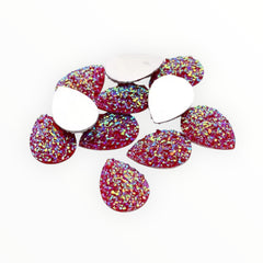 20mm Druzy Teardrop Cabochon, Multiple Colours