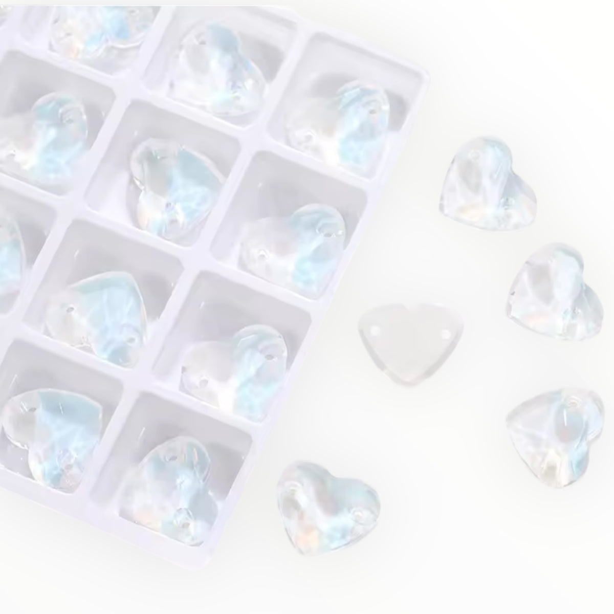 14x16mm Mocha Strass Fancy Glass Heart Crystal