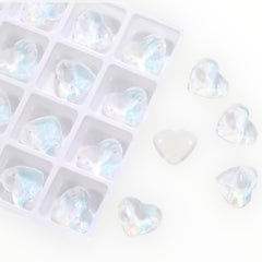 14x16mm Mocha Strass Fancy Glass Heart Crystal