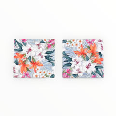 Mixed Flowers - Acrylic Cabochon - Square