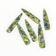 12×54 mm Marbled Long Teardrop, One-Hole Sew-On Acrylic Resin Gem (Sold in Pairs)