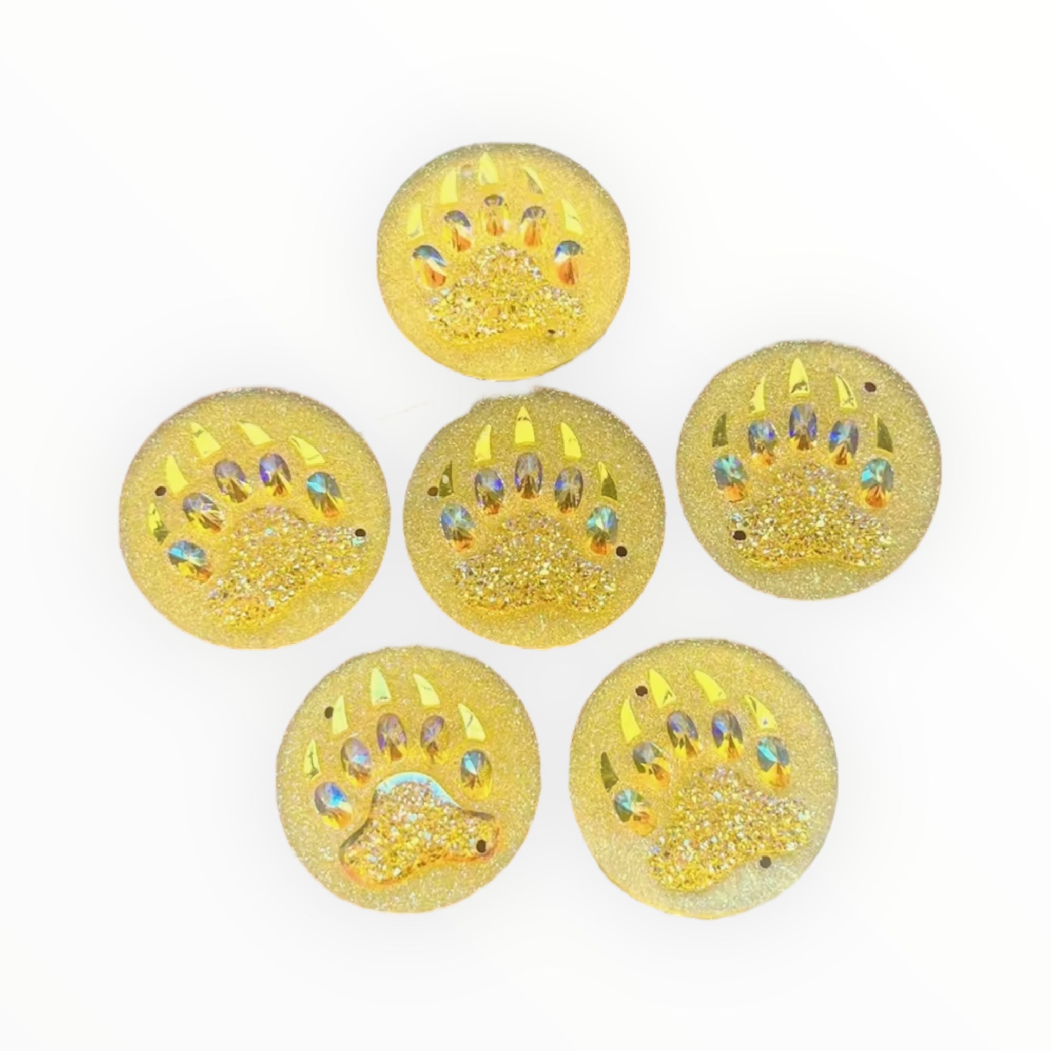 25mm Bear Round – Resin Sew-On (Sold in Pairs)