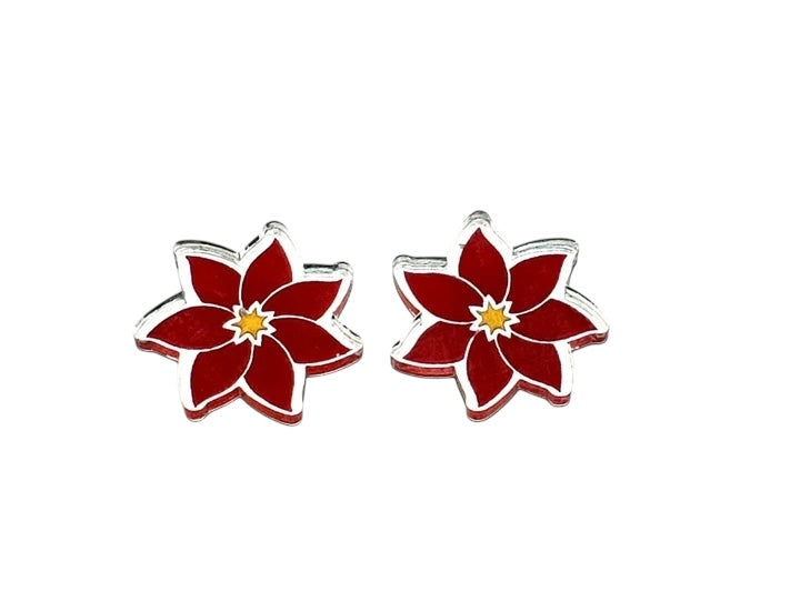 1" Floral Acrylic Mirror Cabochons